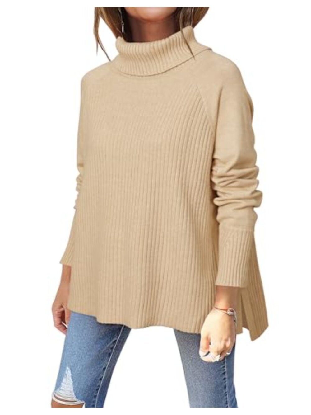 Oversized Turtleneck Long Sleeve Sweater Pullover